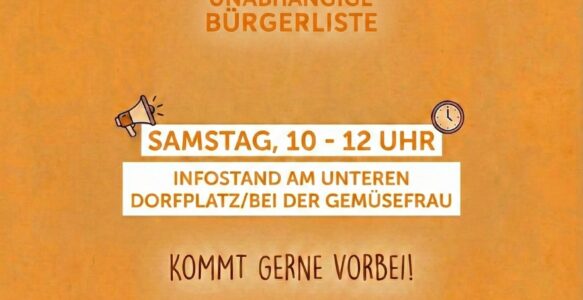 Infostand am unteren Dorfplatz